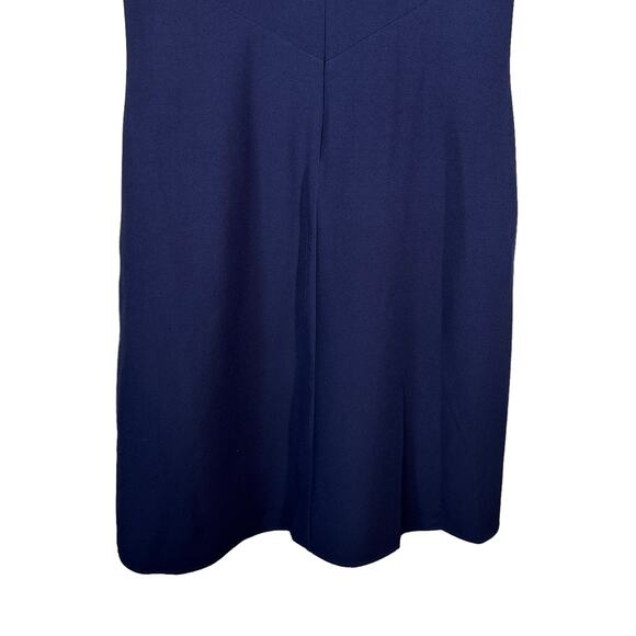 Tahari ASL New Women's V Neck Front Twist Dress Navy Blue 4 Minimalist Classic - Picture 6 of 12